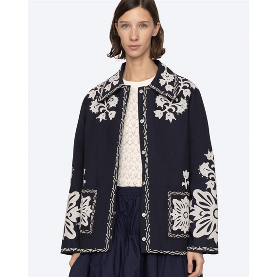 Sea New York LILIANA Applique Jacket, Navy